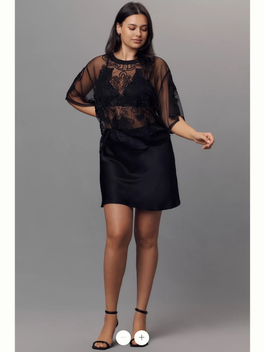 By Anthropologie Sheer Mesh Top - Picture 7 of 7
